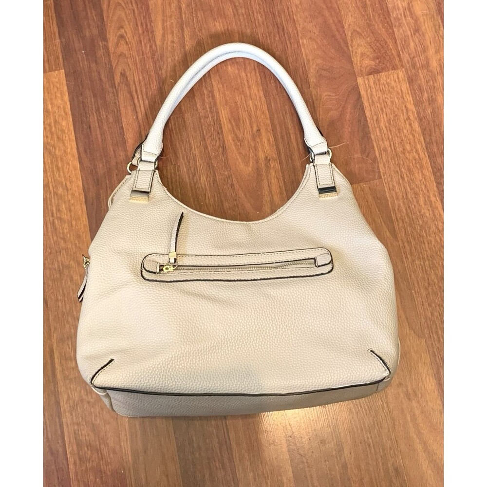 Apt. 9 Beige Pebbled Top Handle Shoulder Bag Multi-Compartment Hobo Purse